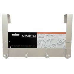 Over The Door 4 Hook Bar Mat Nickel 12.5 x 7-15/16" Nystrom"
