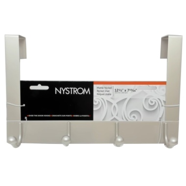 Over The Door 4 Hook Bar Mat Nickel 12.5 x 7-15/16