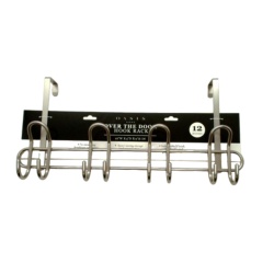 Over The Door Hook Rack Satin Nickel Finish 12 Hooks 22 x 4" x 9" Oasis Home"