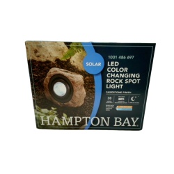 LED Color Changing Solar Rock Spot Light Sandstone Finish Hampton Bay (endcap)