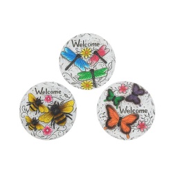 Round Garden Stepping Stones Insects Welcome Asstd 10 Dia X 1