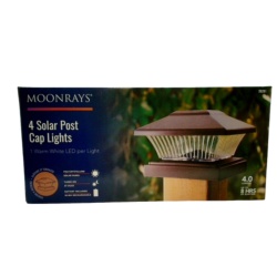Solar Post Cap Lights 4pk. 4 Lumens Warm White LED Moonrays