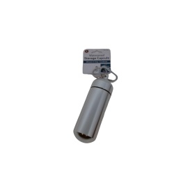 Waterproof Storage Capsule 1.5 x 5" Aluminum w/Carabiner"