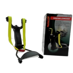 Sighting slingshot with auto feed ammo storage