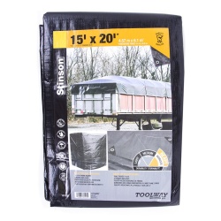 Tarp 15x20 foot HD Black 130GSM 8 Mill 12x12 weave