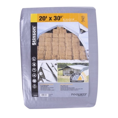 Tarp 20x30 footS HD Silver 180GSM 12 Mill 16x16 weave