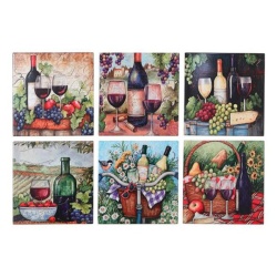Ceramic Trivet 8 Square Winery Asstd 8 Dia X 0.25"