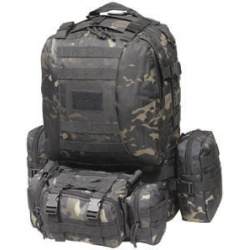 Mil-spex Stealth Modular Tactical Pack Black Uniflage - 50 Litres