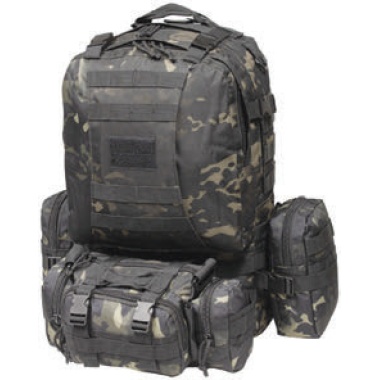 Mil-spex Stealth Modular Tactical Pack Black Uniflage - 50 Litres