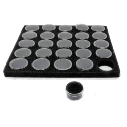 Gem Holder 1-1/8 X 1/2" Round Plastic 25pk. In Black Foam"