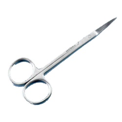 Scissors, iris, 115mm 4.5, stainless, curved"