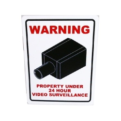 Warning Sign Small 5.5x7" 24 Hour Surveillance Or 4/$9.99"