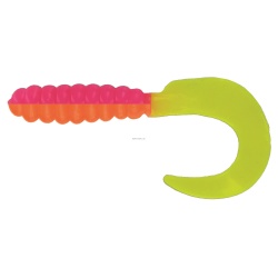 3 Curl Tail Grub, Orange/Pink/Chart, 10 per pack"