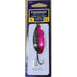 Danielson DD14HFLOPNK Double Dare Hammered Spoon, 1/4oz, w/Treble &