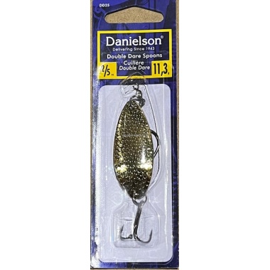 Danielson DD14HG Double Dare Hammered Spoon, 1/4oz, w/Treble &