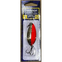 Danielson DD14HGFO Double Dare Hammered Spoon, 1/4oz, w/Treble &