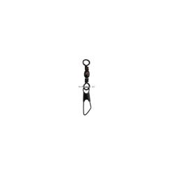 Eagle Claw Q01042-007 Barrel Swivel w/ Safety Snap, Black, Size 7, 20