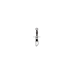 Eagle Claw Q01042-010 Barrel Swivel w/ Safety Snap, Black, Size 10, 16
