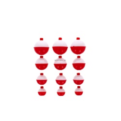 Eagle Claw Q07030-001 Round Snap-On Plastic Floats, Red/ White