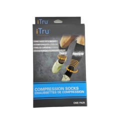 Compression Socks - One Size Fits Most - One Pair Pack