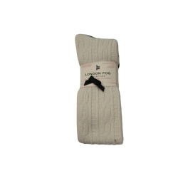 Knee High Socks Ladies 2pk. Ivory & Black London Fog
