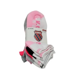 Socks Girls 10pk. Size 9-11 K-Swiss Assorted