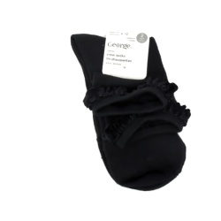 Socks Ladies Crew 2pk. Black Size 4-10 George