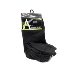 Socks Men's Mesh Vented 6pk. Black Athletic Sport