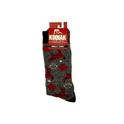 Socks Women's Boot 2pk. Grey/Ivory Reindeer Kodiak