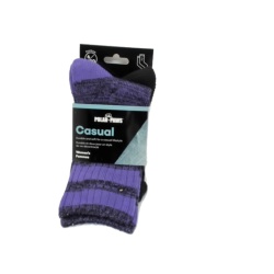 Socks Women's Casual 2pk. Purple/Black Polar Paws