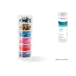 Craft/Bead Storage: 1.5x3/4" Screw-Stack Canisters x6"