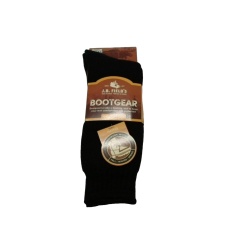 Work Socks Men's Bootgear Trapper Black Preshrunk Wool J.B. Field's Made in Canada