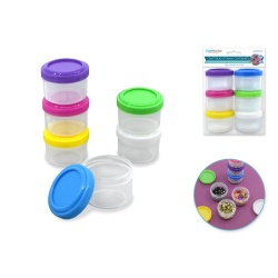 Craft/Bead Storage: 2x1.4" Round Containers w/Lids 6pk"