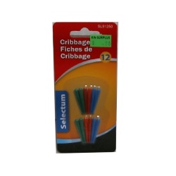 Cribbage Pegs 12Pk 3 Assorted Colours