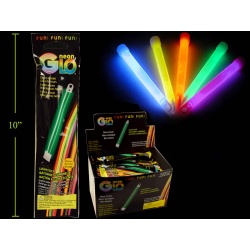 Neon Glo Light Stick 6 & Necklace, 5 col., foil pack"