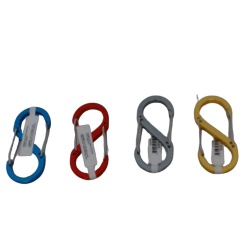 S Carabiner 4 x 1" Dual Clip Aluminum Ass't Colours"