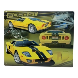 Metal Sign 12x15" Ford GT Yellow"
