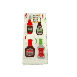 Dish Towel 20 x 30" Hot Sauces 100% Cotton Mukitchen"
