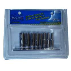 9pc 1/4 Deep Socket Set Metric"
