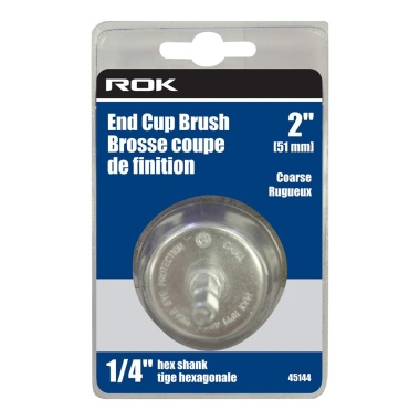 END CUP BRUSH 2INCH COARSE 1/4INCH ROUND SHANK