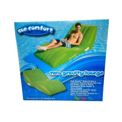 Zero Gravity Lounge Inflatable 83 x 47" Lime Green Sun Comfort"
