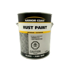 Rust Paint Gallon Gloss Fire Red Interior Exterior Armor Coat