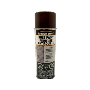 Rust Spray Paint High Gloss Brown 340g. Interior Exterior Armor Coat