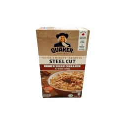 Quaker Steel Cut Oatmeal Brown Sugar Cinnamon 8 Packets 384g.