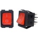Red Rocker Switch ON-ON 16A  / 250V AC D.P.D.T. 6 pins