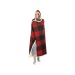 Printed hooded throw with reversible sherpa 48x65 inch red buffalo