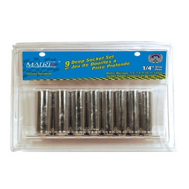 9pc 1/4 Deep Socket Set Metric