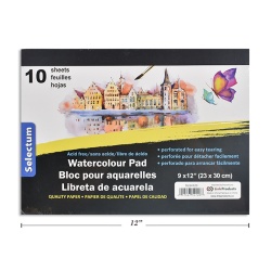 WATERCOLOUR PAD 9X12  ACID FREE PAPER"
