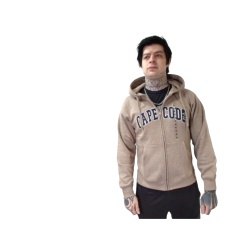Cape Cod Zipper Hoodie Large Oatmeal Heather