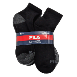 Men's Ankle Socks 10pk. Fila Black/Grey Or White/Grey